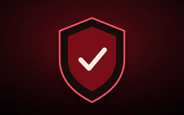 A shield with a tick mark, for safety