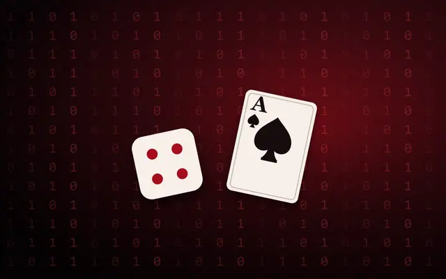 Binary digits with a playing card and a die